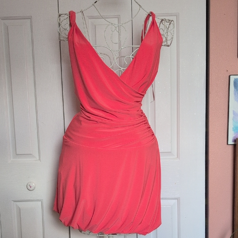 Bisou Bisou Elegant Coral Dress
